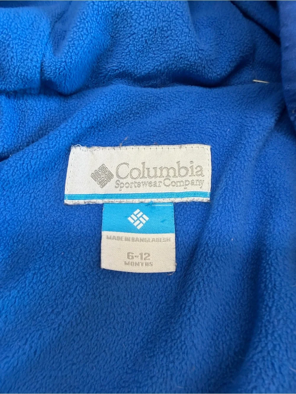 Columbia Navy Mountain-Print Insulated One-Piece 6-12 Mo